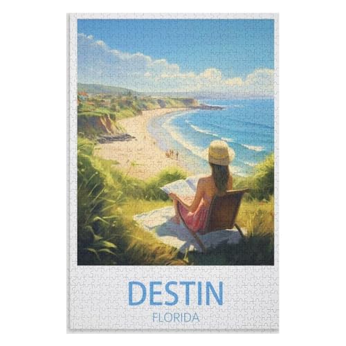 Klassische Puzzle für Erwachsene Teenager Freizeit Spaß Spiel Spielzeug Geeignet，Destin Florida，Lernspielzeug FüR Kinder 38x26，Papier Puzzle,AA-228 von XJUfW