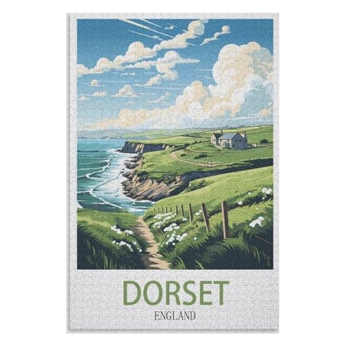 Klassische Puzzle für Erwachsene Teenager Freizeit Spaß Spiel Spielzeug Geeignet，Dorset England，Lernspielzeug FüR Kinder 70x50，Papier Puzzle,AA-804 von XJUfW