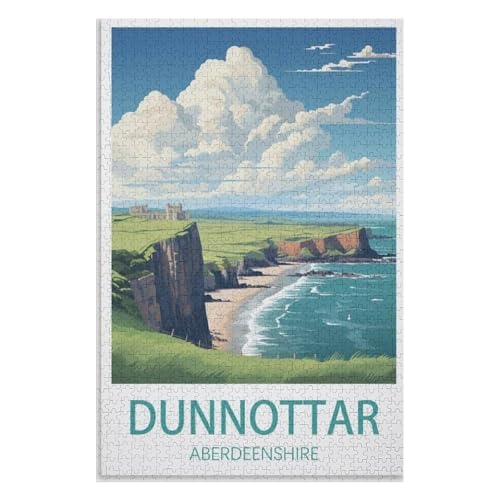Klassische Puzzle für Erwachsene Teenager Freizeit Spaß Spiel Spielzeug Geeignet，Dunnottar Aberdeenshire，Lernspielzeug FüR Kinder 38x26，Papier Puzzle,AA-788 von XJUfW