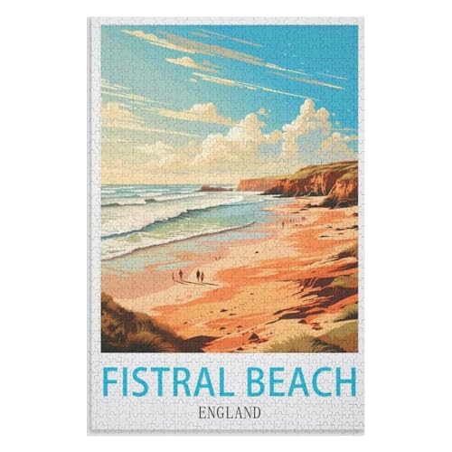 Klassische Puzzle für Erwachsene Teenager Freizeit Spaß Spiel Spielzeug Geeignet，Fistral Beach England，Lernspielzeug FüR Kinder 52x38 Papier Puzzle,AA-24 von XJUfW