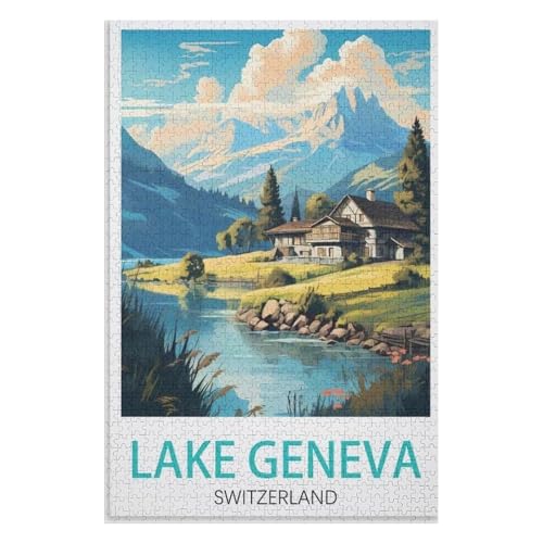 Klassische Puzzle für Erwachsene Teenager Freizeit Spaß Spiel Spielzeug Geeignet,Genfersee Schweiz,Lernspielzeug FüR Kinder 52x38 Papier Puzzle,AA-224 Klassische Puzzle für Erwachsene Teenager Freizeit Spaß Spiel Spielzeug Geeignet,Genfersee Schweiz,Lernspielzeug FüR Kinder 52x38 Papier Puzzle,AA-224 von XJUfW
