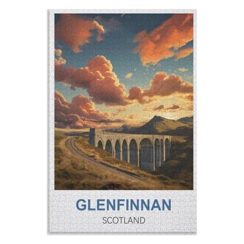 Klassische Puzzle für Erwachsene Teenager Freizeit Spaß Spiel Spielzeug Geeignet，Glenfinnan Schottland，Lernspielzeug FüR Kinder 52x38 Papier Puzzle,AA-1372 von XJUfW