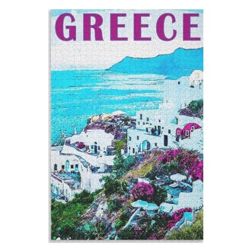 Klassische Puzzle für Erwachsene Teenager Freizeit Spaß Spiel Spielzeug Geeignet，Griechenland，Lernspielzeug FüR Kinder 52x38 Papier Puzzle,AA-480 von XJUfW