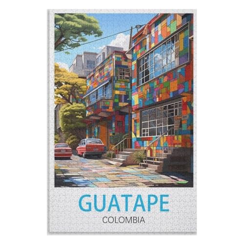 Klassische Puzzle für Erwachsene Teenager Freizeit Spaß Spiel Spielzeug Geeignet，Guatapé Kolumbien，Lernspielzeug FüR Kinder 52x38 Papier Puzzle,AA-576 von XJUfW