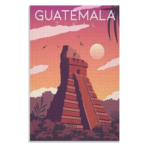 Klassische Puzzle für Erwachsene Teenager Freizeit Spaß Spiel Spielzeug Geeignet，Guatemala Tikal，Lernspielzeug FüR Kinder 70x50，Papier Puzzle,AA-488 von XJUfW