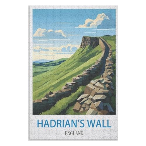 Klassische Puzzle für Erwachsene Teenager Freizeit Spaß Spiel Spielzeug Geeignet，Hadrianswall England，Lernspielzeug FüR Kinder 52x38 Papier Puzzle,AA-1484 von XJUfW