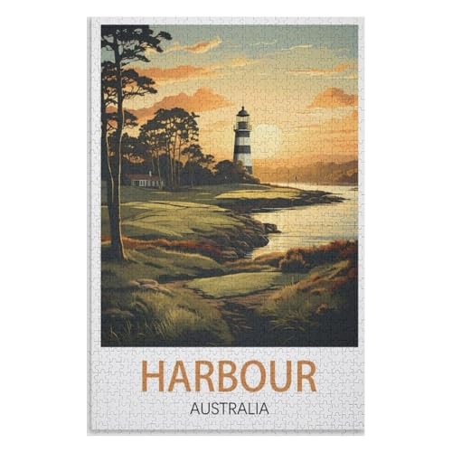 Klassische Puzzle für Erwachsene Teenager Freizeit Spaß Spiel Spielzeug Geeignet，Hafen Australien，Lernspielzeug FüR Kinder 38x26，Papier Puzzle,AA-560 von XJUfW