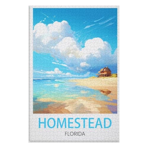 Klassische Puzzle für Erwachsene Teenager Freizeit Spaß Spiel Spielzeug Geeignet，Homestead Florida，Lernspielzeug FüR Kinder 70x50，Papier Puzzle,AA-312 von XJUfW