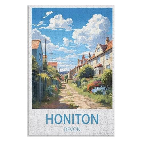 Klassische Puzzle für Erwachsene Teenager Freizeit Spaß Spiel Spielzeug Geeignet，Honiton Devon，Lernspielzeug FüR Kinder 70x50，Papier Puzzle,AA-900 von XJUfW
