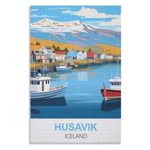 Klassische Puzzle für Erwachsene Teenager Freizeit Spaß Spiel Spielzeug Geeignet，Húsavík Island，Lernspielzeug FüR Kinder 52x38 Papier Puzzle,AA-1052 von XJUfW