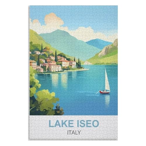 Klassische Puzzle für Erwachsene Teenager Freizeit Spaß Spiel Spielzeug Geeignet，Iseosee Italien，Lernspielzeug FüR Kinder 38x26，Papier Puzzle,AA-1096 von XJUfW