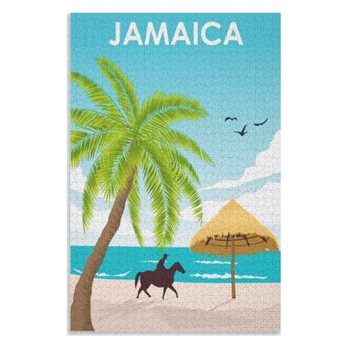 Klassische Puzzle für Erwachsene Teenager Freizeit Spaß Spiel Spielzeug Geeignet，Jamaika，Lernspielzeug FüR Kinder 75x50，Holz Puzzle,AA-156 von XJUfW