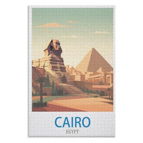 Klassische Puzzle für Erwachsene Teenager Freizeit Spaß Spiel Spielzeug Geeignet，Kairo Ägypten，Lernspielzeug FüR Kinder 38x26，Papier Puzzle,AA-1456 von XJUfW
