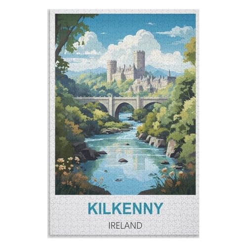 Klassische Puzzle für Erwachsene Teenager Freizeit Spaß Spiel Spielzeug Geeignet，Kilkenny Irland，Lernspielzeug FüR Kinder 38x26，Papier Puzzle,AA-1468 von XJUfW