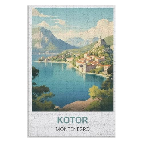 Klassische Puzzle für Erwachsene Teenager Freizeit Spaß Spiel Spielzeug Geeignet，Kotor Montenegro，Lernspielzeug FüR Kinder 52x38 Papier Puzzle,AA-1048 von XJUfW