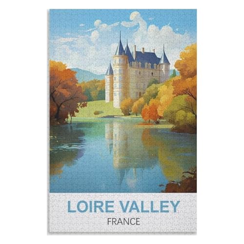 Klassische Puzzle für Erwachsene Teenager Freizeit Spaß Spiel Spielzeug Geeignet，Loiretal Frankreich，Lernspielzeug FüR Kinder 38x26，Papier Puzzle,AA-1064 von XJUfW