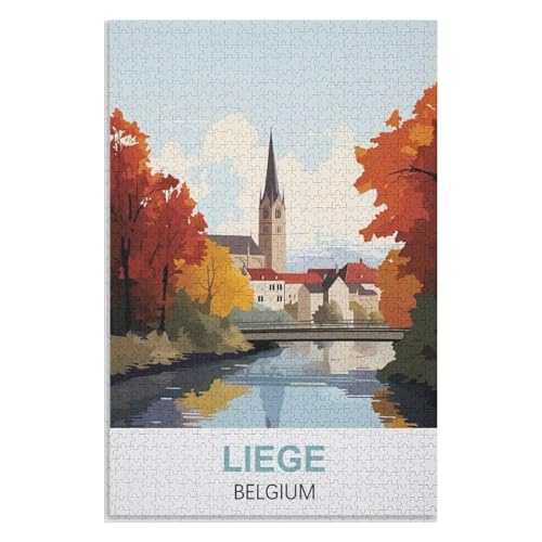 Klassische Puzzle für Erwachsene Teenager Freizeit Spaß Spiel Spielzeug Geeignet，Lüttich Belgien，Lernspielzeug FüR Kinder 52x38 Papier Puzzle,AA-1060 von XJUfW