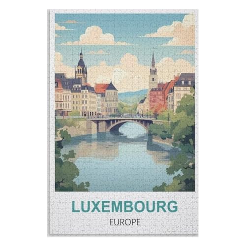 Klassische Puzzle für Erwachsene Teenager Freizeit Spaß Spiel Spielzeug Geeignet，Luxemburg Europa，Lernspielzeug FüR Kinder 38x26，Papier Puzzle,AA-1128 von XJUfW
