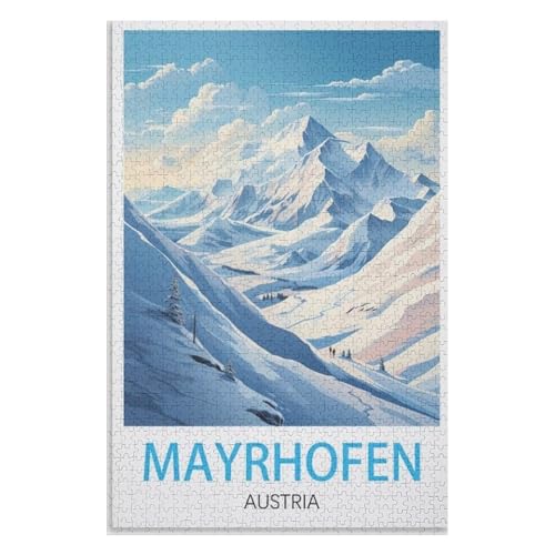 Klassische Puzzle für Erwachsene Teenager Freizeit Spaß Spiel Spielzeug Geeignet，Mayrhofen Österreich，Lernspielzeug FüR Kinder 52x38 Papier Puzzle,AA-1272 von XJUfW