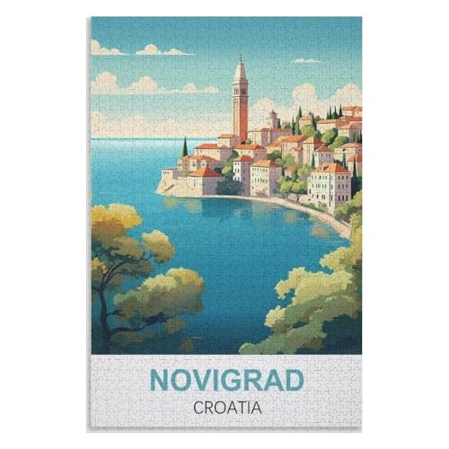 Klassische Puzzle für Erwachsene Teenager Freizeit Spaß Spiel Spielzeug Geeignet，Novigrad Kroatien，Lernspielzeug FüR Kinder 52x38 Papier Puzzle,AA-1068 von XJUfW
