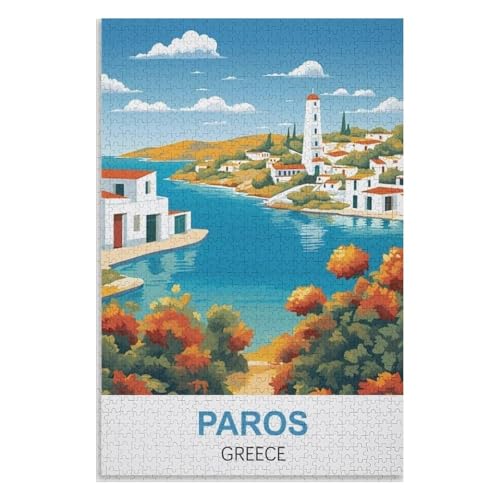 Klassische Puzzle für Erwachsene Teenager Freizeit Spaß Spiel Spielzeug Geeignet，Paros Griechenland，Lernspielzeug FüR Kinder 38x26，Papier Puzzle,AA-1100 von XJUfW