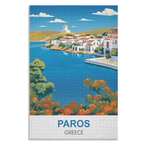 Klassische Puzzle für Erwachsene Teenager Freizeit Spaß Spiel Spielzeug Geeignet，Paros Griechenland，Lernspielzeug FüR Kinder 52x38 Papier Puzzle,AA-1112 von XJUfW
