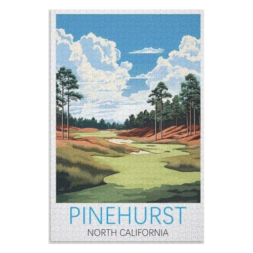 Klassische Puzzle für Erwachsene Teenager Freizeit Spaß Spiel Spielzeug Geeignet，Pinehurst Nordkalifornien，Lernspielzeug FüR Kinder 70x50，Papier Puzzle,AA-408 von XJUfW