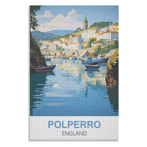 Klassische Puzzle für Erwachsene Teenager Freizeit Spaß Spiel Spielzeug Geeignet，Polperro England，Lernspielzeug FüR Kinder 52x38 Papier Puzzle,AA-1160 von XJUfW