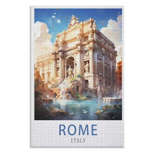 Klassische Puzzle für Erwachsene Teenager Freizeit Spaß Spiel Spielzeug Geeignet，Rom Italien，Lernspielzeug FüR Kinder 38x26，Papier Puzzle,AA-1212 von XJUfW