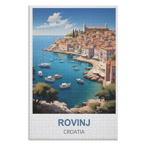 Klassische Puzzle für Erwachsene Teenager Freizeit Spaß Spiel Spielzeug Geeignet，Rovinj Kroatien，Lernspielzeug FüR Kinder 38x26，Papier Puzzle,AA-1384 von XJUfW