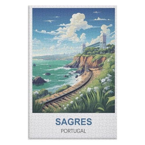 Klassische Puzzle für Erwachsene Teenager Freizeit Spaß Spiel Spielzeug Geeignet，Sagres Portugal，Lernspielzeug FüR Kinder 75x50，Holz Puzzle,AA-1416 von XJUfW