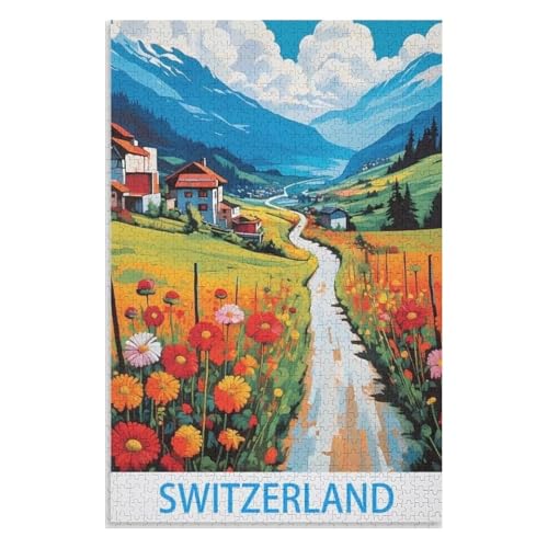 Klassische Puzzle für Erwachsene Teenager Freizeit Spaß Spiel Spielzeug Geeignet，Schweiz，Lernspielzeug FüR Kinder 38x26，Papier Puzzle,AA-456 von XJUfW