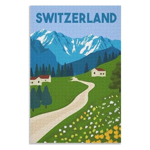 Klassische Puzzle für Erwachsene Teenager Freizeit Spaß Spiel Spielzeug Geeignet，Schweiz，Lernspielzeug FüR Kinder 52x38 Papier Puzzle,AA-496 von XJUfW