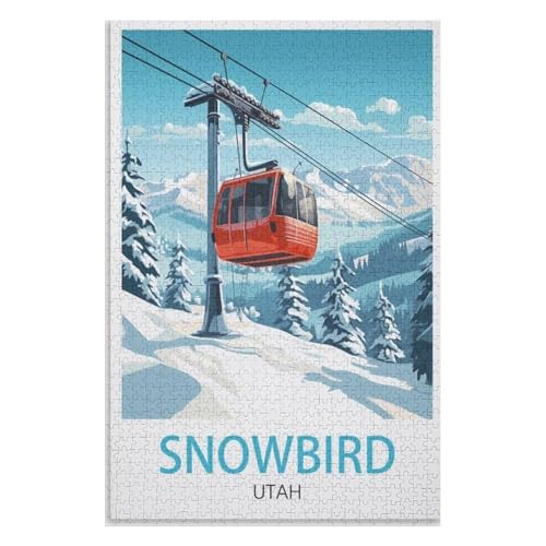 Klassische Puzzle für Erwachsene Teenager Freizeit Spaß Spiel Spielzeug Geeignet，Snowbird Utah，Lernspielzeug FüR Kinder 75x50，Holz Puzzle,AA-552 von XJUfW