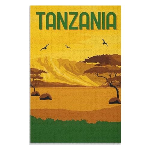 Klassische Puzzle für Erwachsene Teenager Freizeit Spaß Spiel Spielzeug Geeignet，Tansania，Lernspielzeug FüR Kinder 70x50，Papier Puzzle,AA-148 von XJUfW