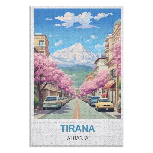 Klassische Puzzle für Erwachsene Teenager Freizeit Spaß Spiel Spielzeug Geeignet，Tirana Albanien，Lernspielzeug FüR Kinder 38x26，Papier Puzzle,AA-1408 von XJUfW