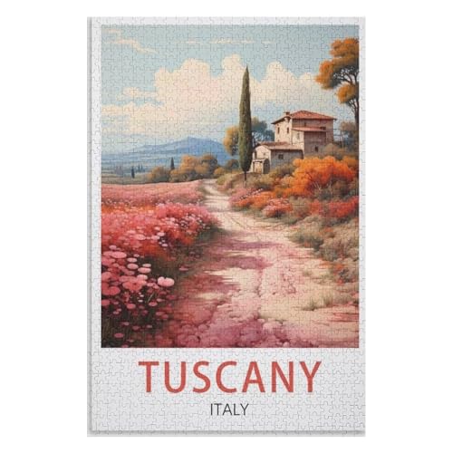 Klassische Puzzle für Erwachsene Teenager Freizeit Spaß Spiel Spielzeug Geeignet，Toskana Italien，Lernspielzeug FüR Kinder 52x38 Papier Puzzle,AA-1368 von XJUfW
