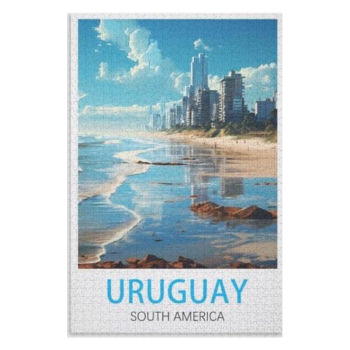 Klassische Puzzle für Erwachsene Teenager Freizeit Spaß Spiel Spielzeug Geeignet，Uruguay，Lernspielzeug FüR Kinder 52x38 Papier Puzzle,AA-500 von XJUfW