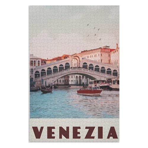 Klassische Puzzle für Erwachsene Teenager Freizeit Spaß Spiel Spielzeug Geeignet，Venedig，Lernspielzeug FüR Kinder 52x38 Papier Puzzle,AA-468 von XJUfW
