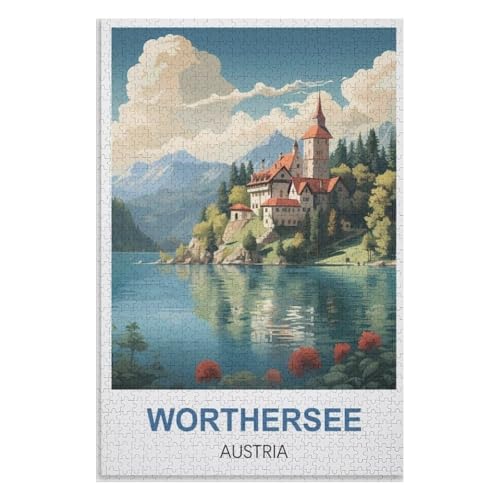 Klassische Puzzle für Erwachsene Teenager Freizeit Spaß Spiel Spielzeug Geeignet，Wörthersee Österreich，Lernspielzeug FüR Kinder 70x50，Papier Puzzle,AA-1380 von XJUfW