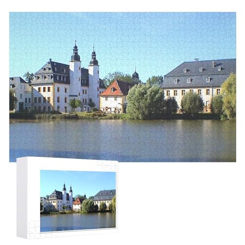 Puzzle für Erwachsene und Kinder ab 14 Jahren, 1000 StüCk， „Schloss Blankenhain“，Lernspielzeug FüR Kinder 52x38 Papier Puzzle von XJUfW
