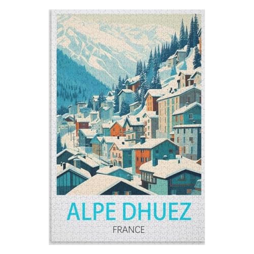 Puzzle für Erwachsene und Kinder ab 14 Jahren, 1000 StüCk,Alpe d'Huez Frankreich,Lernspielzeug FüR Kinder 75x50,Holz Puzzle,AA-101 Puzzle für Erwachsene und Kinder ab 14 Jahren, 1000 StüCk,Alpe d'Huez Frankreich,Lernspielzeug FüR Kinder 75x50,Holz Puzzle,AA-101 von XJUfW