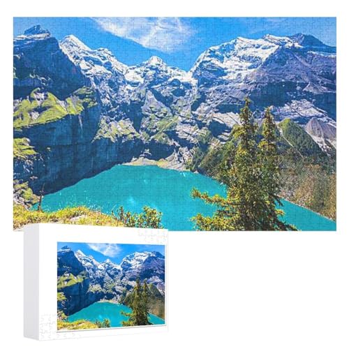 Puzzle für Erwachsene und Kinder ab 14 Jahren, 1000 StüCk，„Aussicht auf den Stausee im Zillertal, ，Lernspielzeug FüR Kinder 70x50，Papier Puzzle von XJUfW