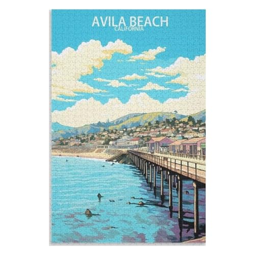 Puzzle für Erwachsene und Kinder ab 14 Jahren, 1000 StüCk,Avila Beach Kalifornien,Lernspielzeug FüR Kinder 75x50,Holz Puzzle,AA-441 Puzzle für Erwachsene und Kinder ab 14 Jahren, 1000 StüCk,Avila Beach Kalifornien,Lernspielzeug FüR Kinder 75x50,Holz Puzzle,AA-441 von XJUfW