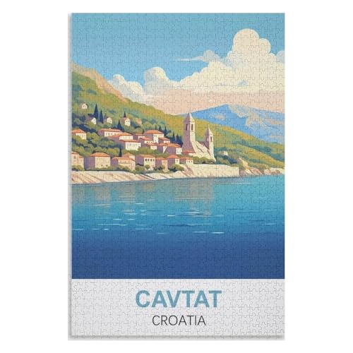 Puzzle für Erwachsene und Kinder ab 14 Jahren, 1000 StüCk，Cavtat Kroatien，Lernspielzeug FüR Kinder 70x50，Papier Puzzle,AA-1309 von XJUfW