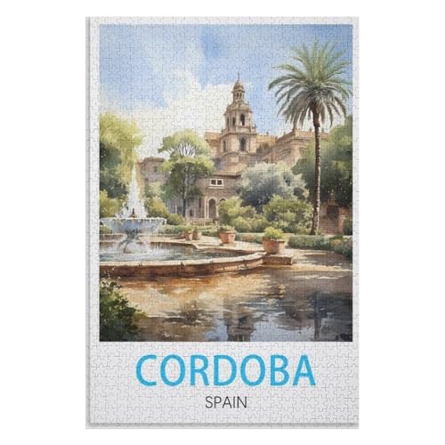 Puzzle für Erwachsene und Kinder ab 14 Jahren, 1000 StüCk，Córdoba Spanien，Lernspielzeug FüR Kinder 75x50，Holz Puzzle,AA-1233 von XJUfW