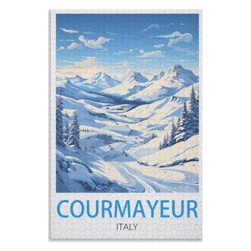 Puzzle für Erwachsene und Kinder ab 14 Jahren, 1000 StüCk,Courmayeur Italien,Lernspielzeug FüR Kinder 70x50,Papier Puzzle,AA-561 Puzzle für Erwachsene und Kinder ab 14 Jahren, 1000 StüCk,Courmayeur Italien,Lernspielzeug FüR Kinder 70x50,Papier Puzzle,AA-561 von XJUfW