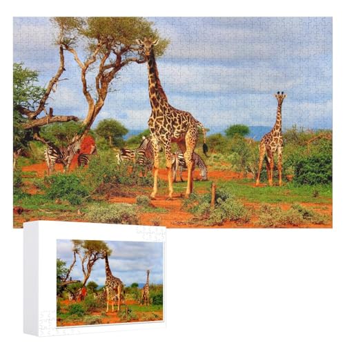 Puzzle für Erwachsene und Kinder ab 14 Jahren, 1000 StüCk，Giraffe Puzzle 1000 Teile ，，Lernspielzeug FüR Kinder 70x50，Papier Puzzle von XJUfW