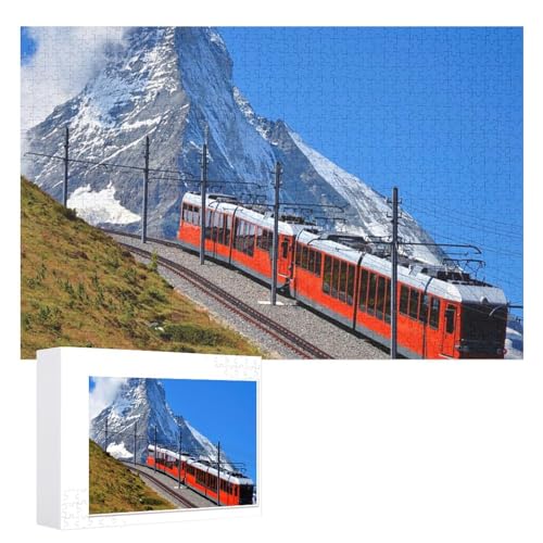 Puzzle für Erwachsene und Kinder ab 14 Jahren, 1000 StüCk，„Gornergratbahn am Matterhorn, Schweiz“ ，Lernspielzeug FüR Kinder 52x38 Papier Puzzle von XJUfW