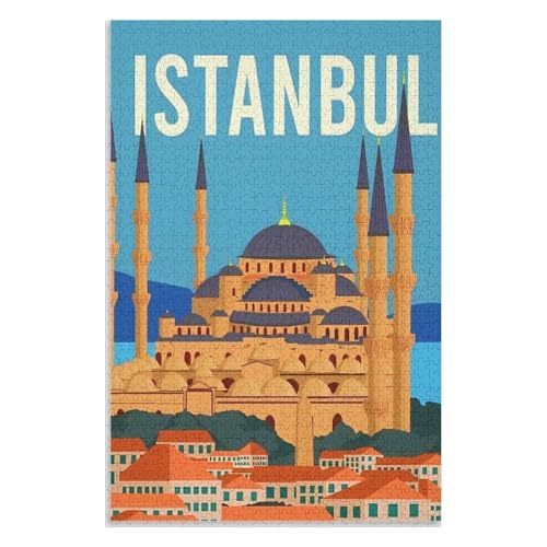 Puzzle für Erwachsene und Kinder ab 14 Jahren, 1000 StüCk，Istanbul，Lernspielzeug FüR Kinder 75x50，Holz Puzzle,AA-157 von XJUfW